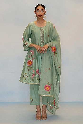 Gul Silk Chanderi Anarkali Set