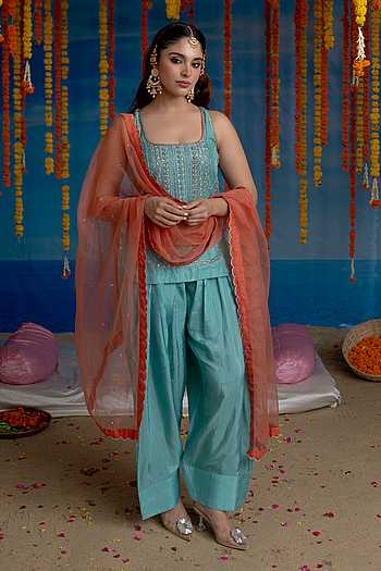 Azure Embroidered Kurta Set