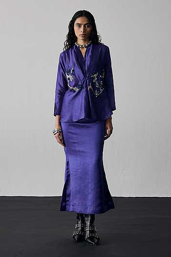 Embroidered Top & Skirt Set