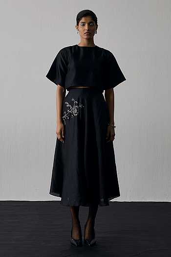 Motif Dupion Silk Top & Skirt Set