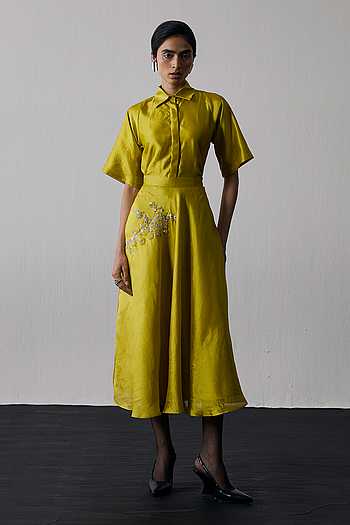 Motif Dupion Silk Top & Skirt Set