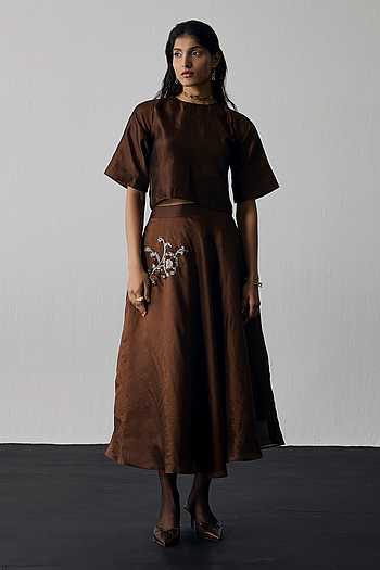 Dupion Silk Top & Skirt Set