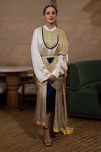Cross Draped Skirt Set