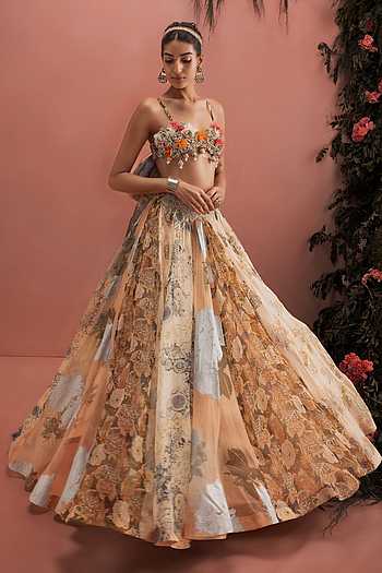 Gulzaar Printed Lehenga & Bustier Set