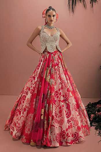 Afra Printed Lehenga & Corset Set