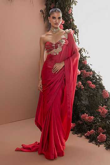 Tanzia Saree With Embroidered Blouse