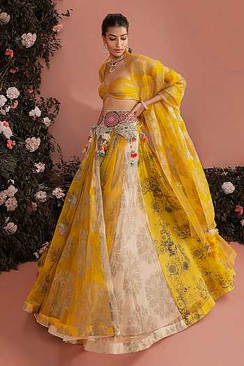Aiba Flower Print Lehenga Set