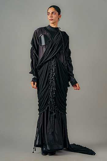 Saree Draped Chanderi Dress