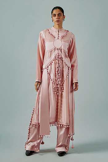 Ornament Patchwork Embroidered Kurta & Pant Set