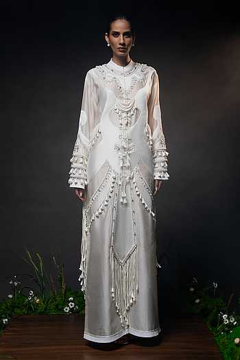 Sculptural Patchwork Embroidered Dress
