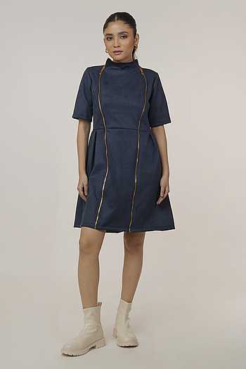 Double Zip Suede Dress