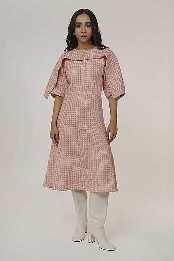 Draped Tweed Dress