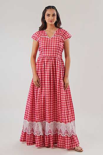 Cotton Gingham Maxi Dress