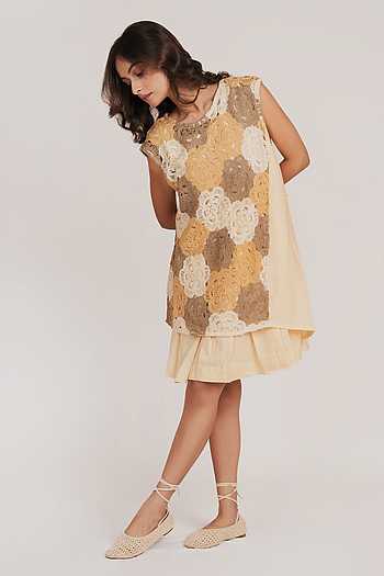 Layered Crochet Floral Dress