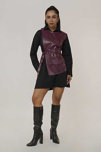 Leather Vest With Short Cotton Dress