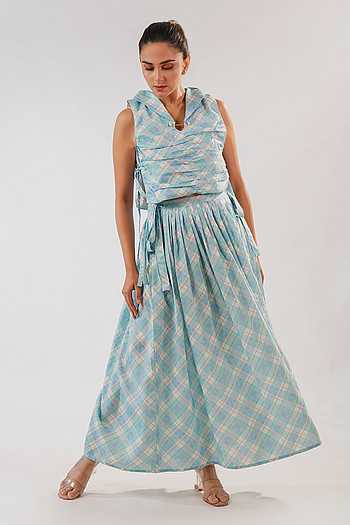 Pastel Plaid Top & Skirt Co-ord Set