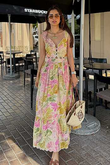 Summer Scallop Printed Dress