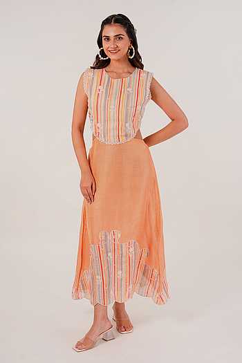 Sunlit Stripes Midi Dress