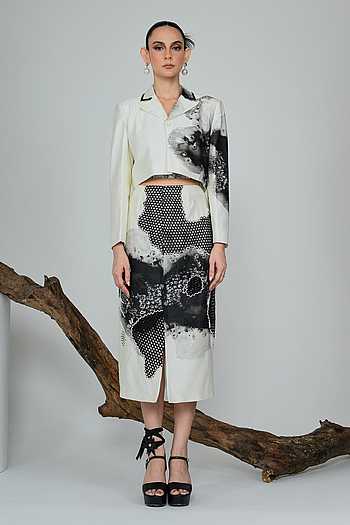 Snowdrop Cropped Blazer and Skirt Set