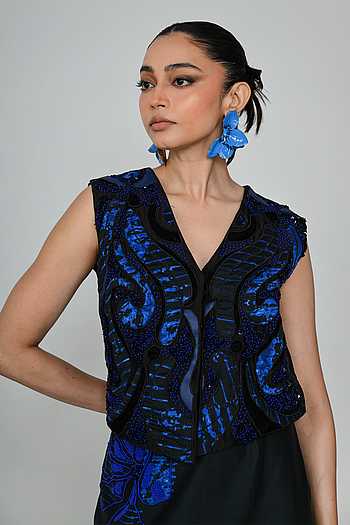 Maze Blue Waistcoat