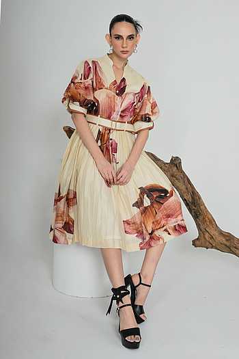 Mauve Poetry Gathered Dress