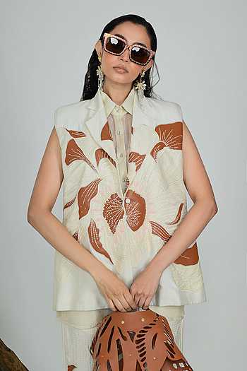 Terracotta Sleeveless Blazer