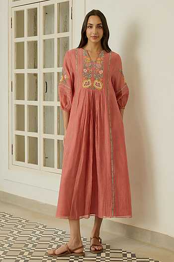 Blush Applique Work Dress