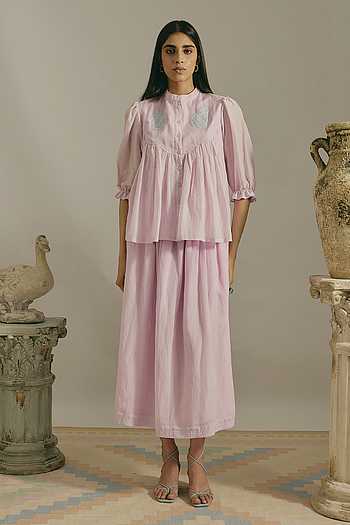Hand Embroidered Top & Skirt Set