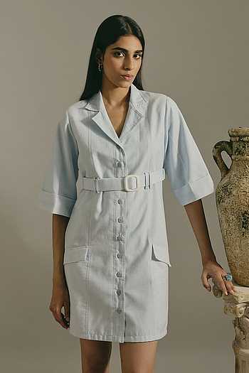 Powder Blue Power Suite Dress