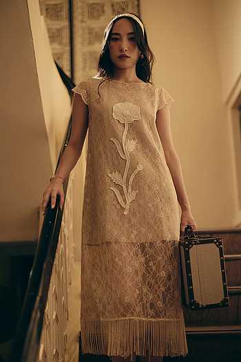 Sheer Desert Fringe Dress