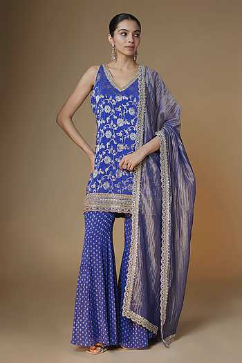 Woven Kurta Sharara Set