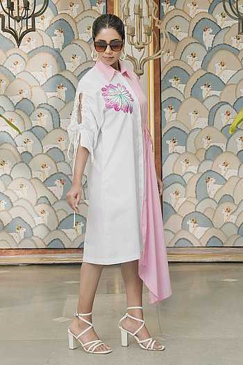 Dahlia Embroidered Pleated Dress