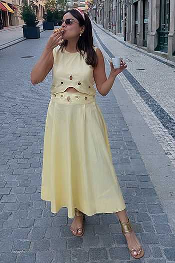 Yellow Summer Top & Skirt Co-ord Set
