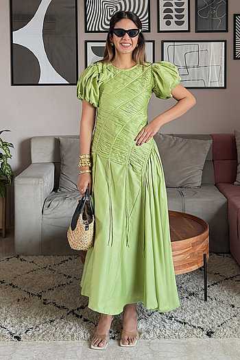 Pleated Midi Dress