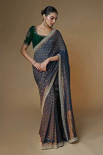 Woven Saree With Embroidered Blouse
