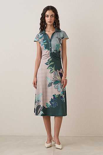 Nayara Waist Gathered Midi Dress