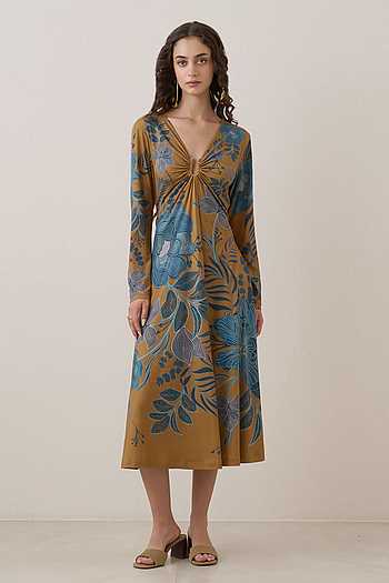 Yavira Gathered Midi Dress