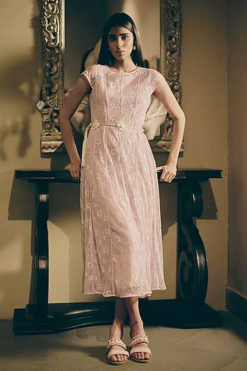 Blush Pink Panelled Dress