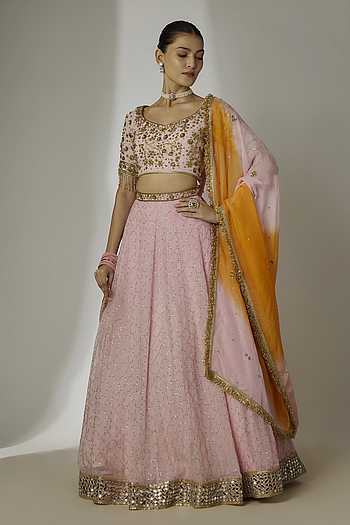 Hand Embroidered Lehenga Set