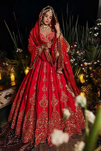 Aari Embroidered Bridal Lehenga Set