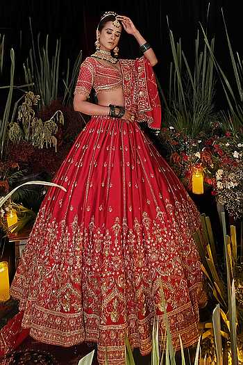 Moti Embroidered Bridal Lehenga Set