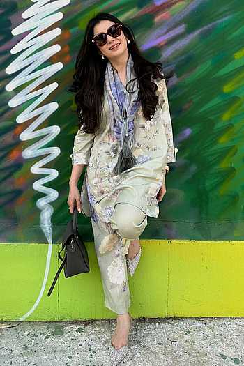 The Folly Sage Floral Print Kurta Set