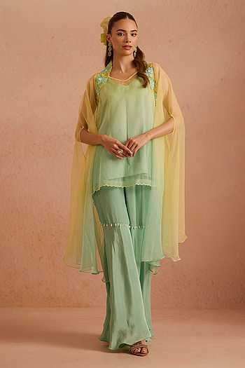 Meher Embroidered Cape & Kurta Set