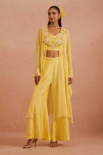 Naazneen Placement Embroidered Top & Palazzo Set