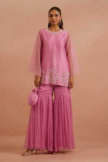Ruhina Embroidered Kurta & Gharara Set