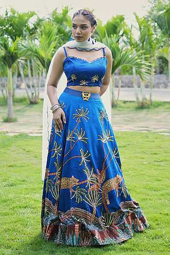 Safari Hand Embroidered Lehenga Set