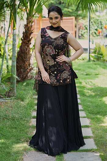 Bloom Embellished Kurta Sharara Set
