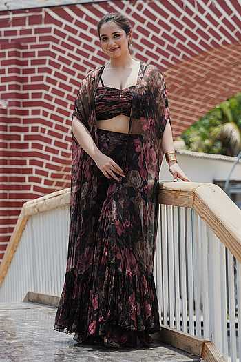 Midnight Rose Printed Sharara Set