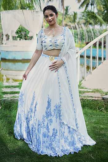 Azure Bloom Printed Lehenga Set