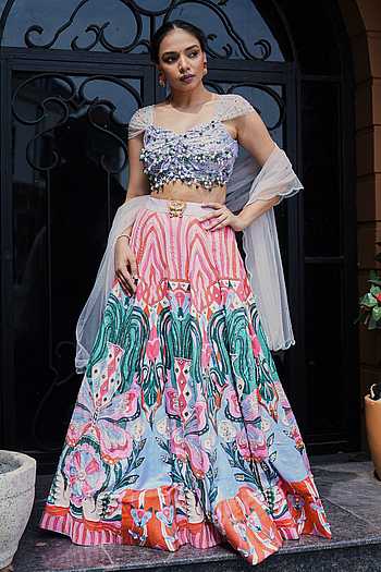 Carnival Bloom Embroidered Lehenga Set